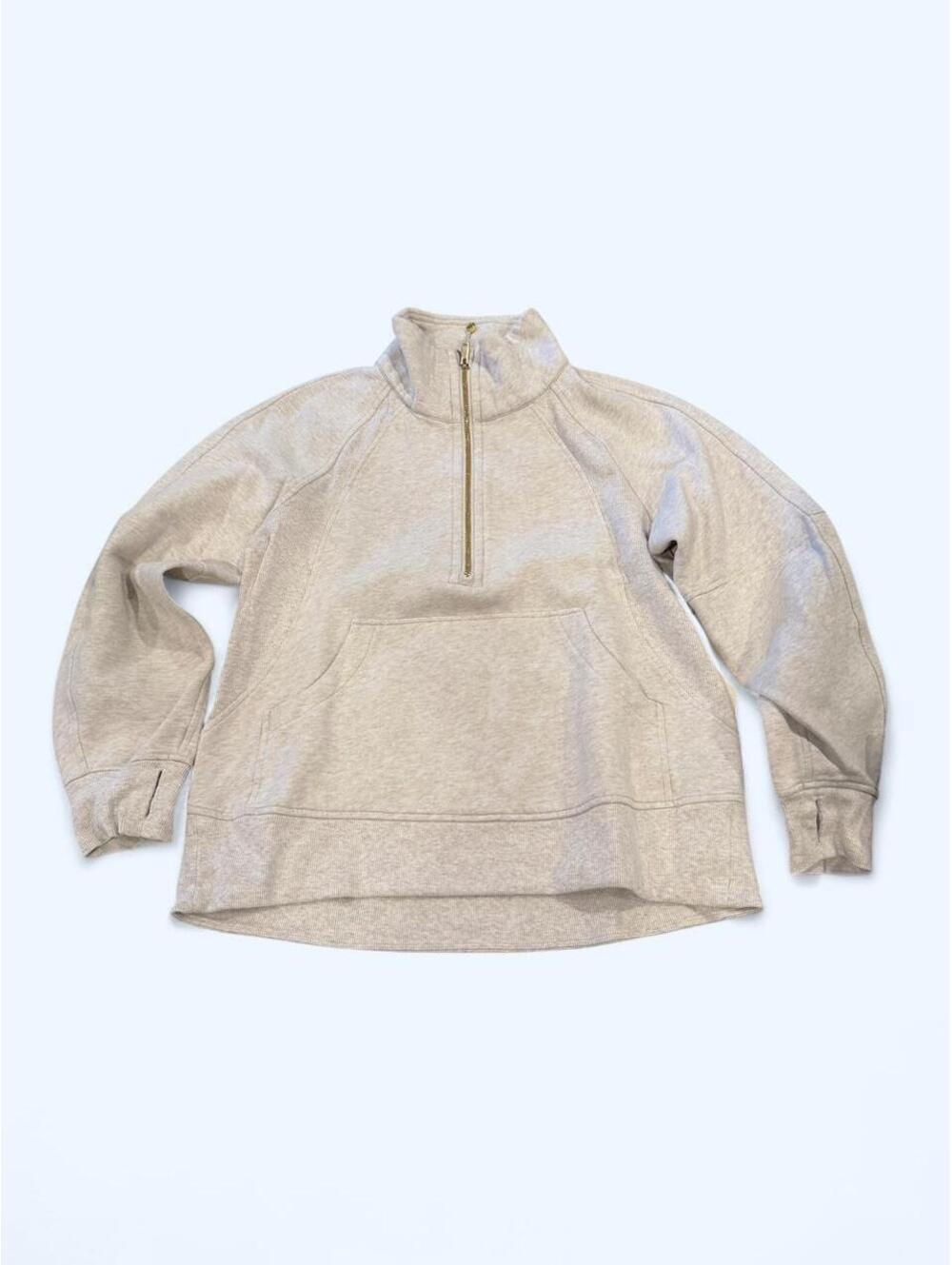 Lululemon Women's Grey and Cream Sweatshirt